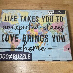 Paper House 1000 piece puzzle - Life Takes You to Unexpected Places, Travel, Map